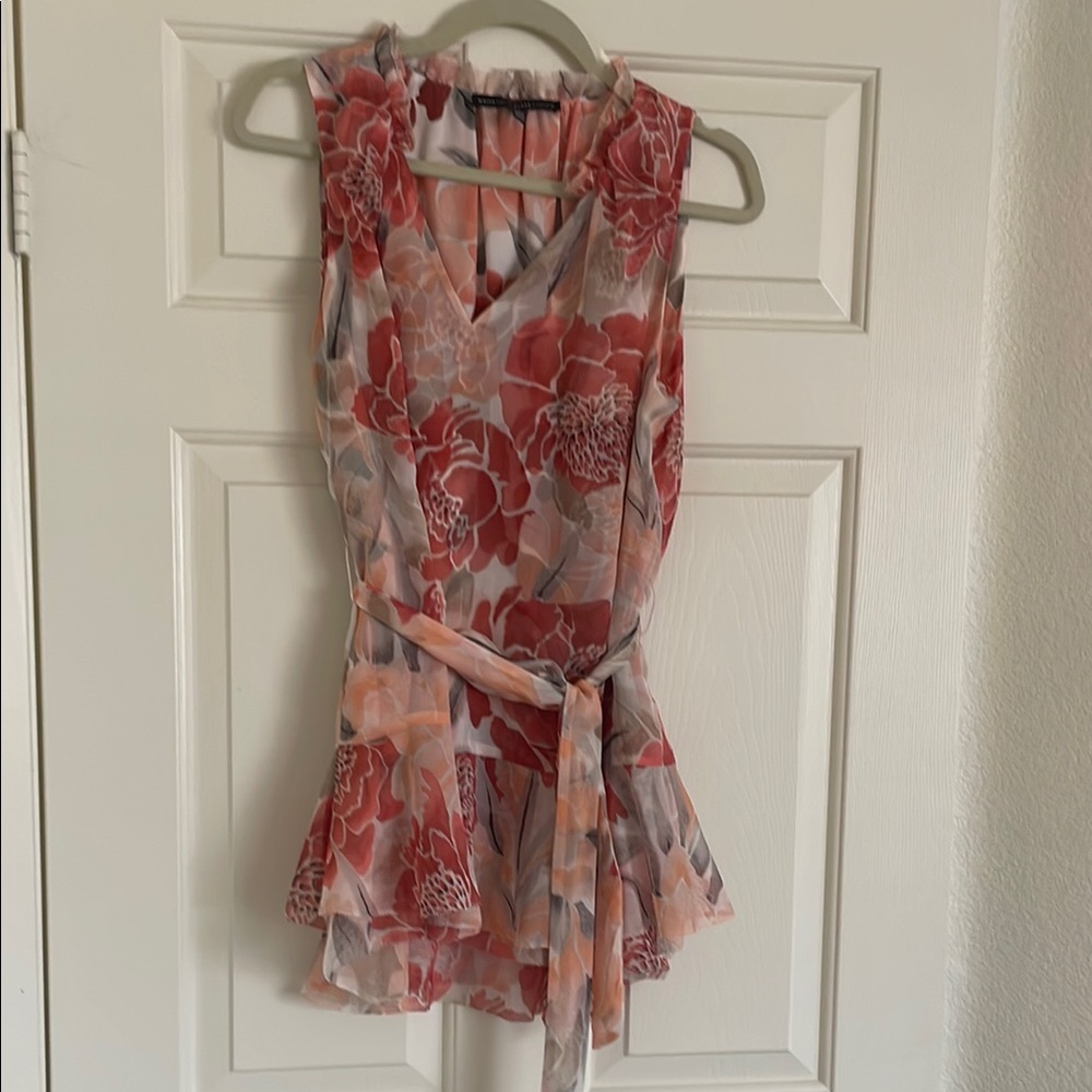 Floral Sleeveless Wrap Top